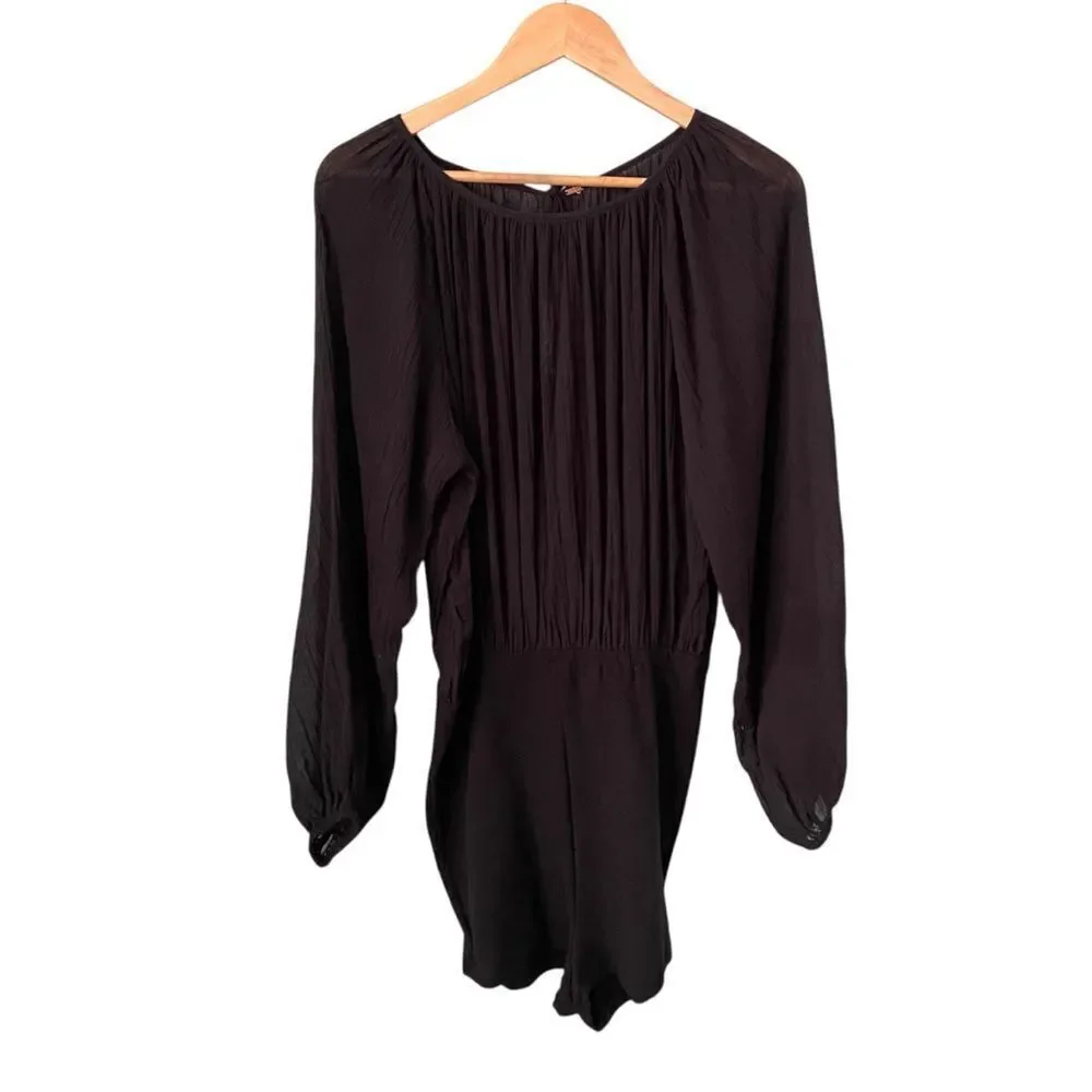 NEW Free People Real Resort Romper in Black Size Medium - Picture 6 of 12